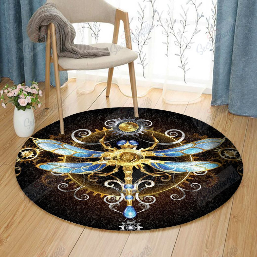 Dragonfly Round Rug Carpet Bedroom Livingroom Home Decor