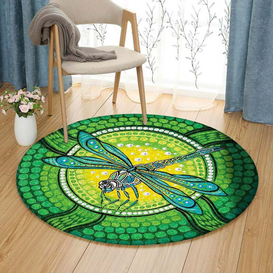 Dragonfly Round Rug Carpet Bedroom Livingroom Home Decor