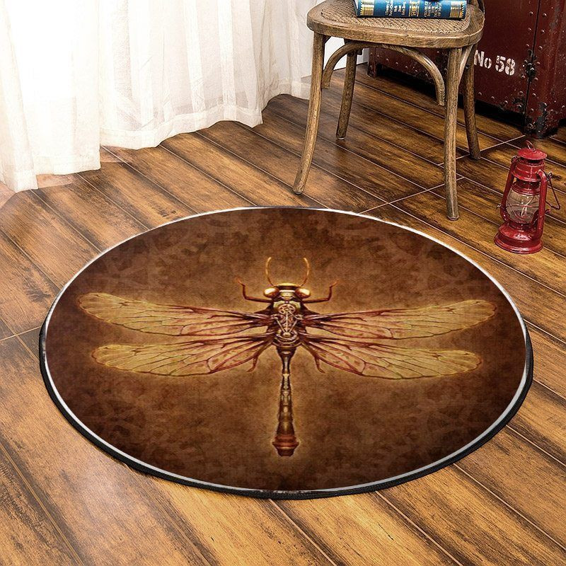Dragonfly Round Rug Carpet Bedroom Livingroom Home Decor