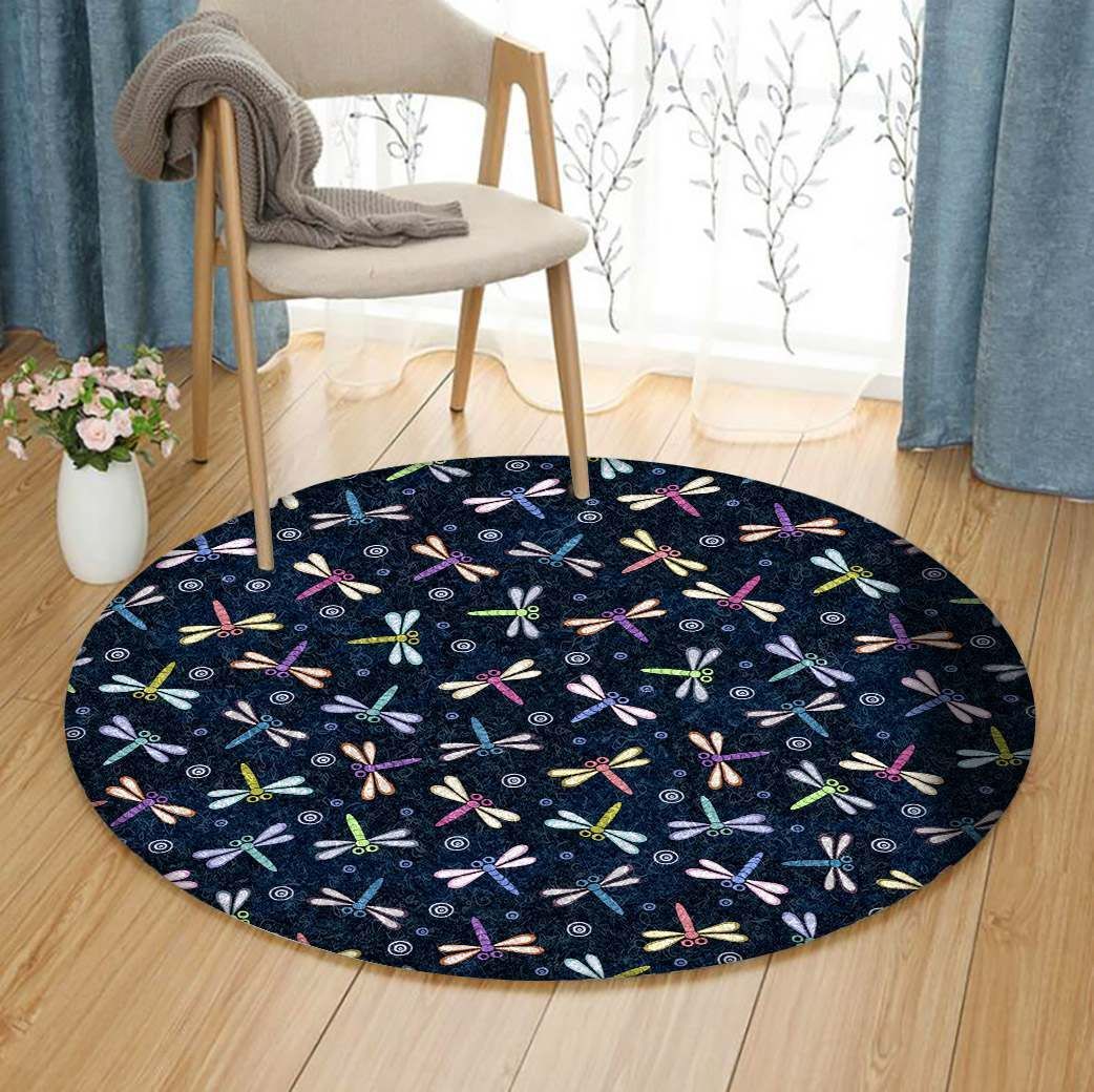 Dragonfly Round Rug Carpet Bedroom Livingroom Home Decor
