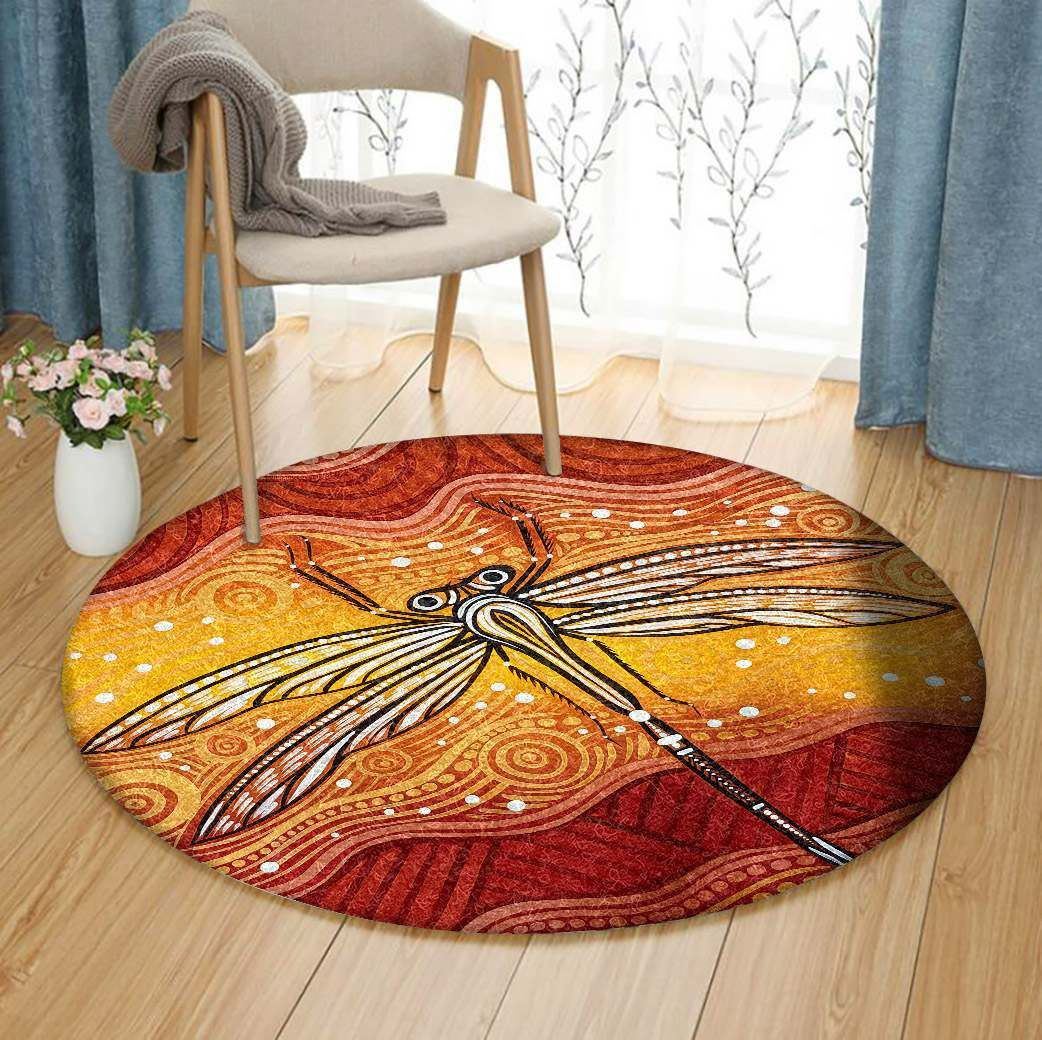 Dragonfly Round Rug Carpet Bedroom Livingroom Home Decor