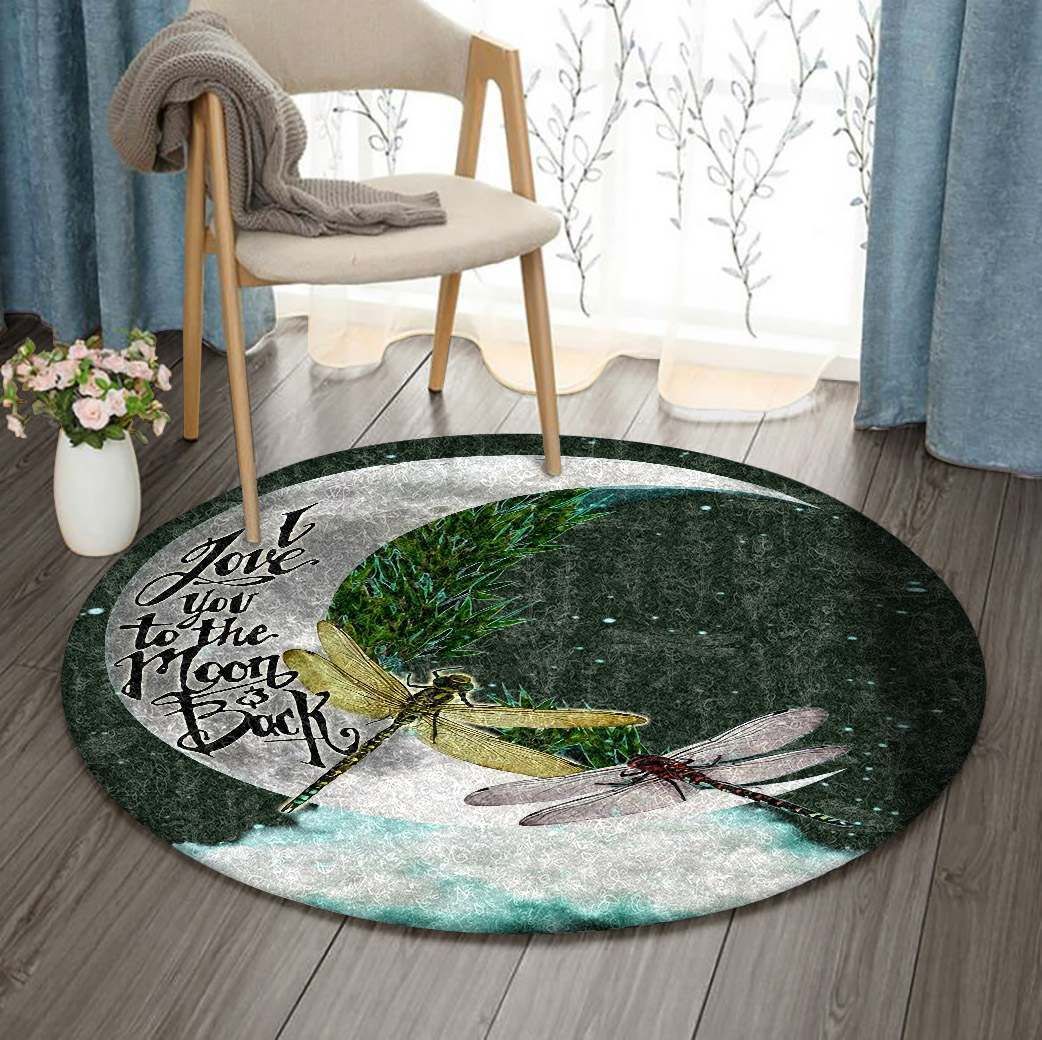 Dragonfly Round Rug Carpet Bedroom Livingroom Home Decor