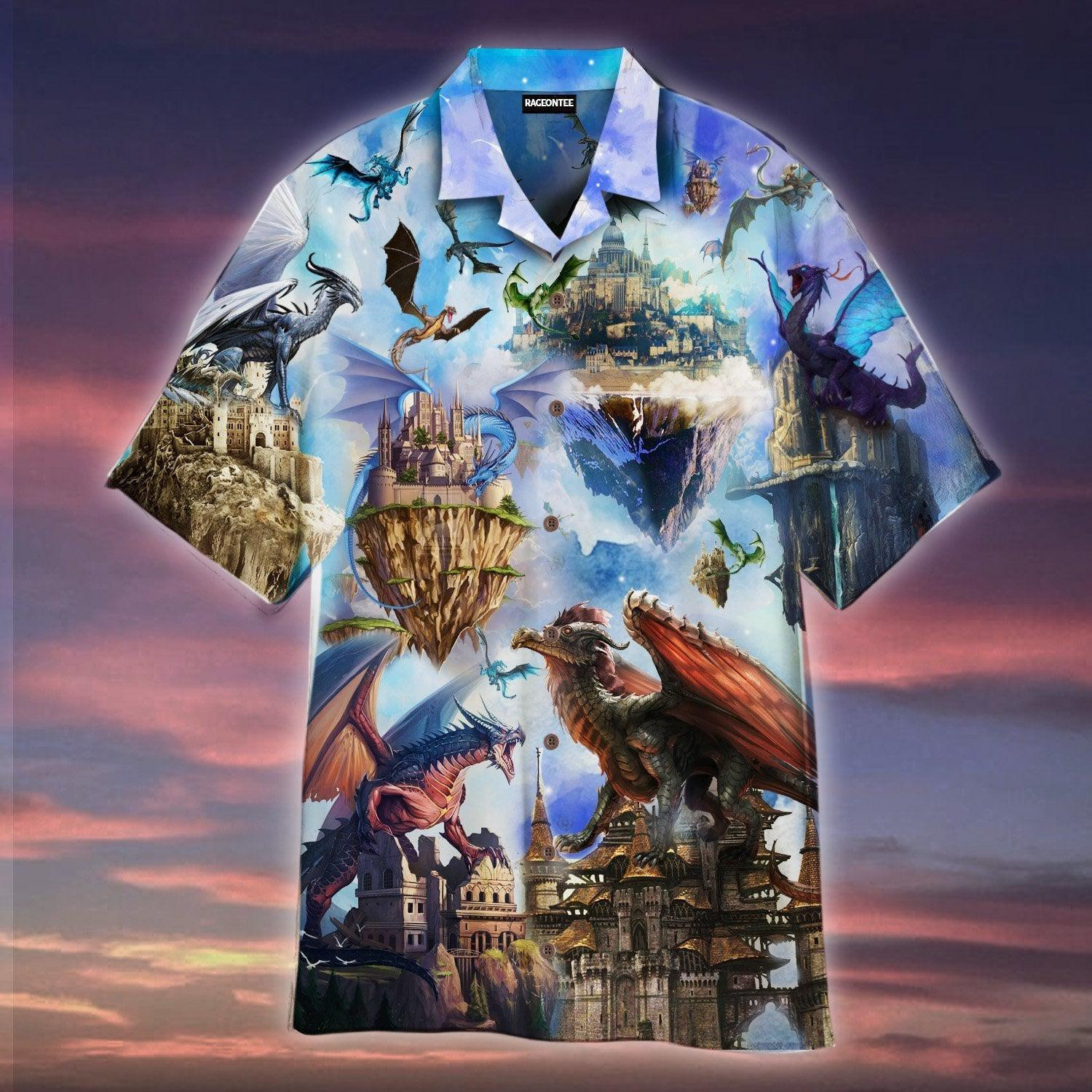 Dragons Are Flying Above The Castles Hawaiian Shirt