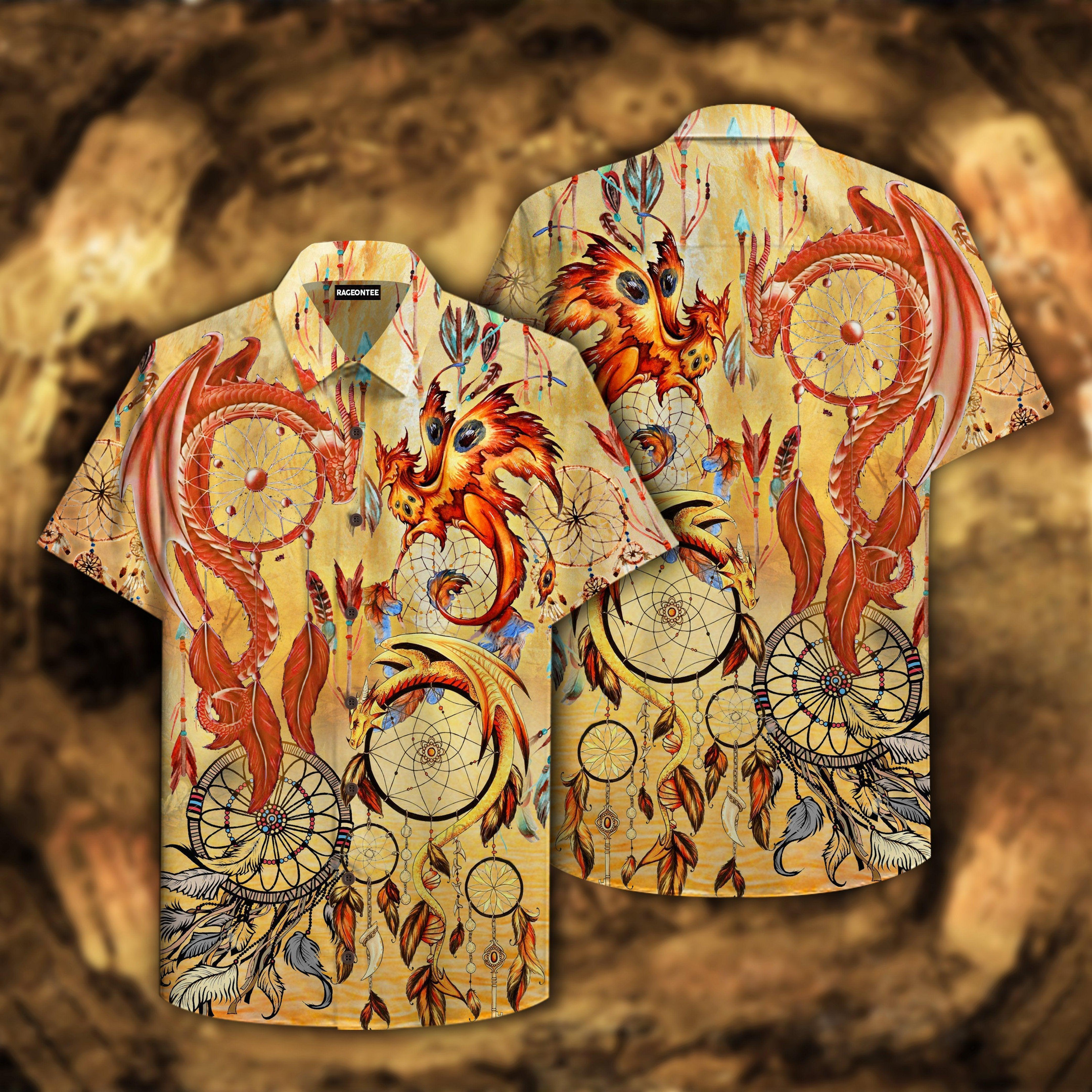 Dragons Native Dreamcatcher Hawaiian Shirt