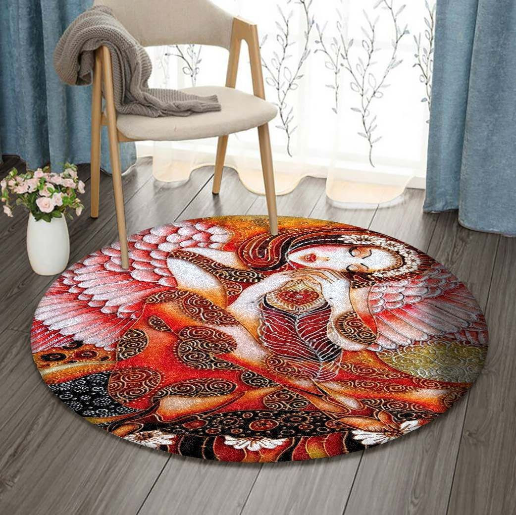 Dreaming Angel Round Rug Carpet Bedroom Livingroom Home Decor