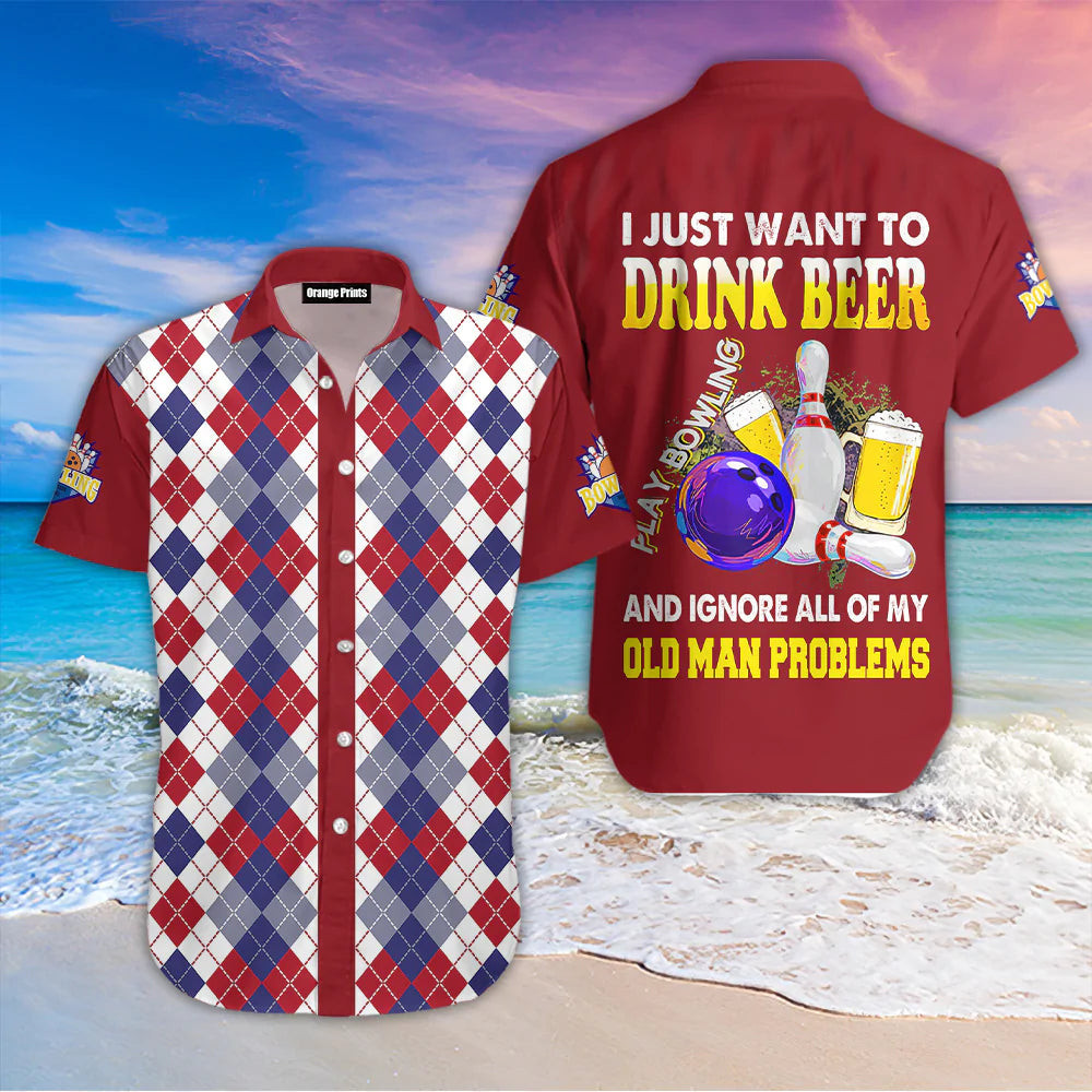 Drink Beer And Play Bowling Hawaiian Shirt