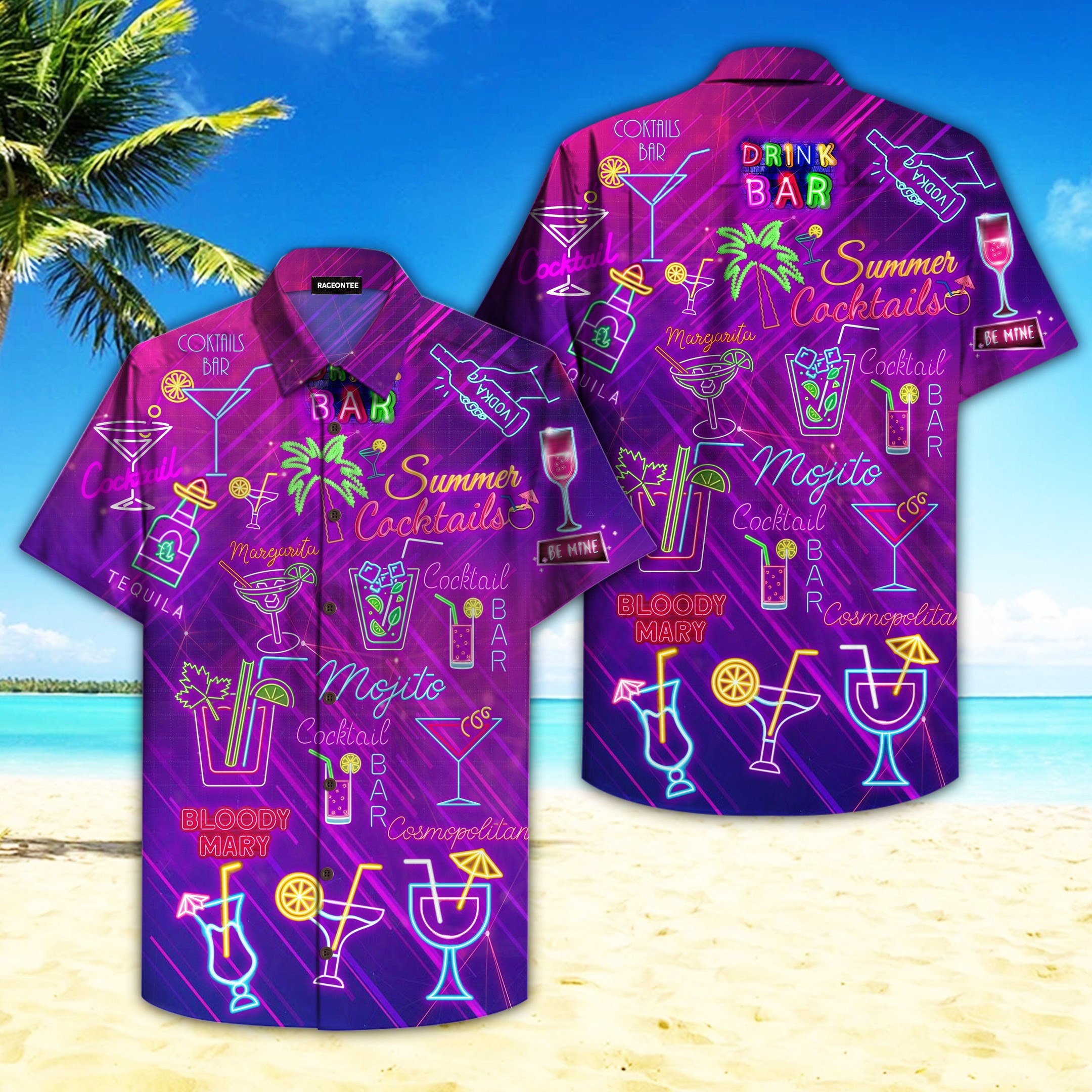 Drink Cocktail Not Drunk Tonight Hawaiian Shirt