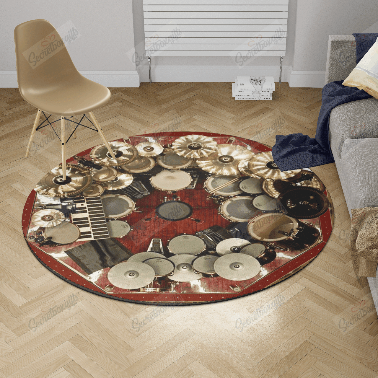 Drum Set Round Rug Carpet Bedroom Livingroom Home Decor