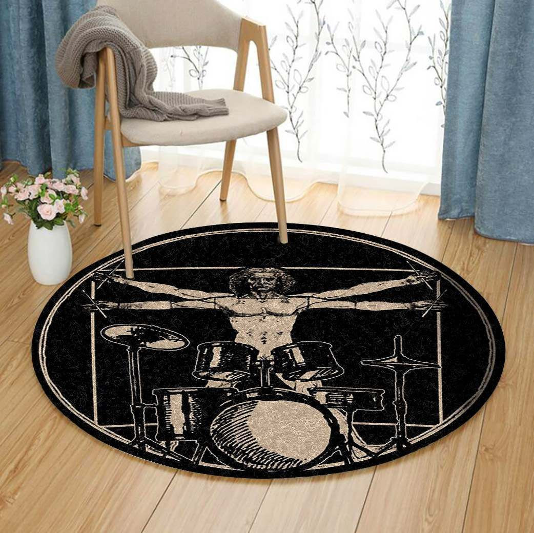 Drummer Round Rug Carpet Bedroom Livingroom Home Decor