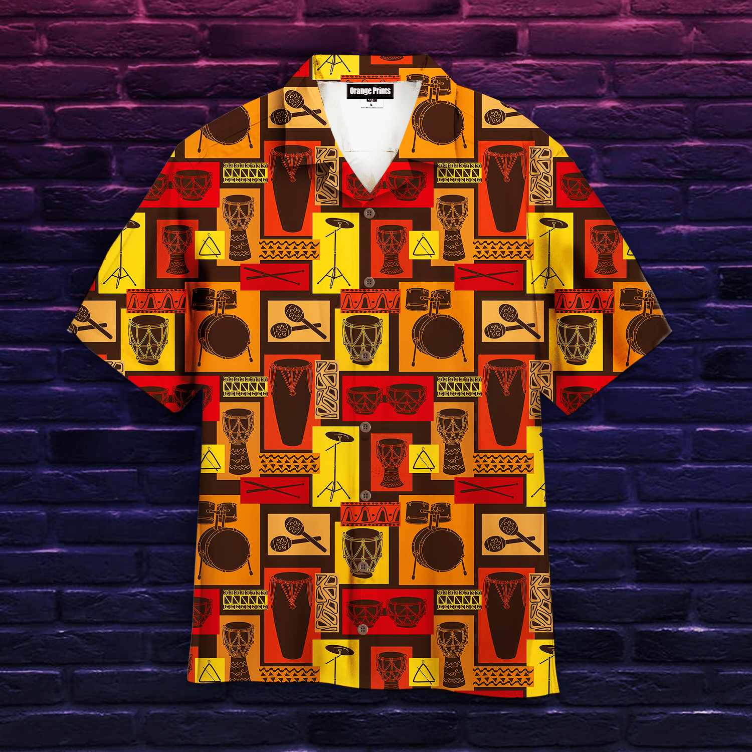 Drums Percussion Sets Hawaiian Shirt