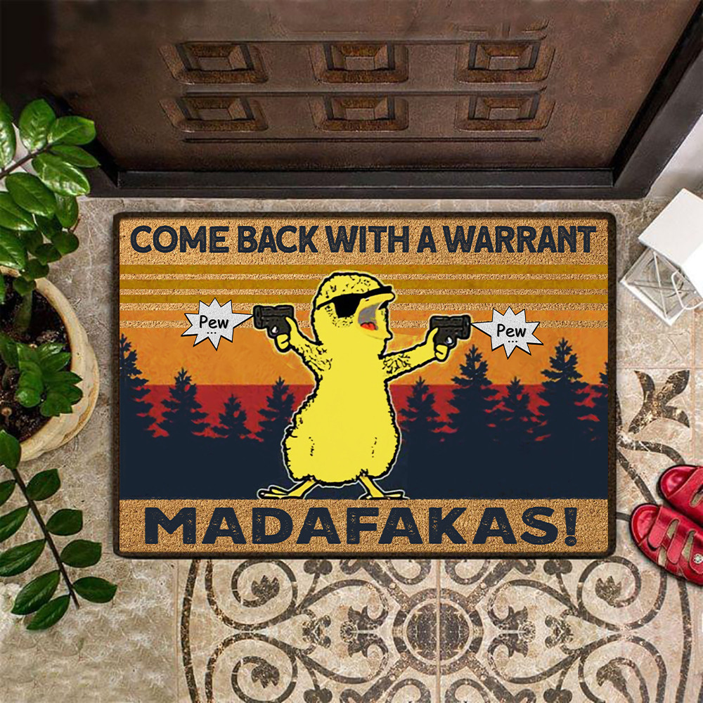 Duck Come Back With A Warrant Rubber Doormat Funny Duck Floor Mats For Home