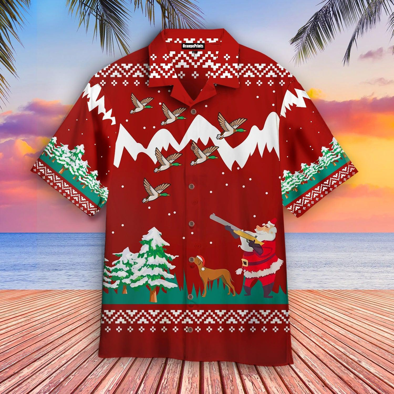 Duck Hunting Christmas Is Coming Hawaiian Shirt