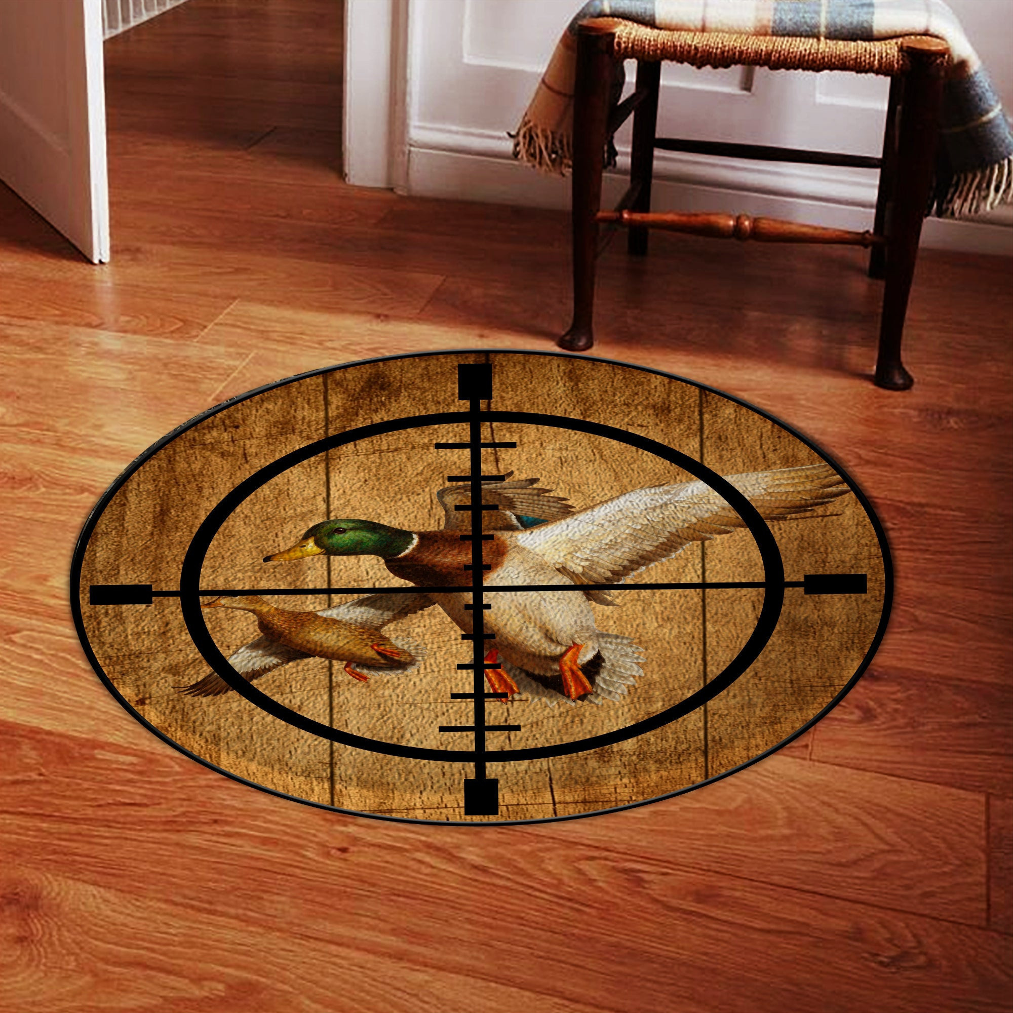 Duck Hunting Waterfowl Home Decor Round Rug Carpet Bedroom Livingroom Home Decor