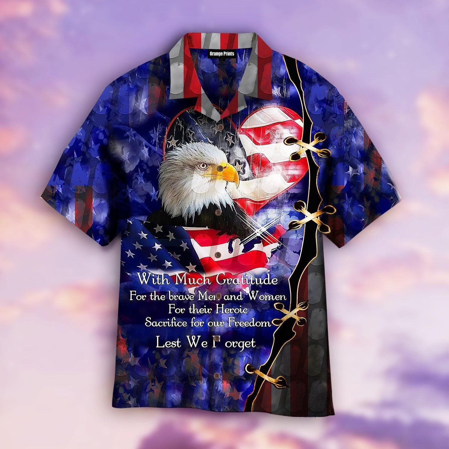 Eagle American Flag Hawaiian Shirt