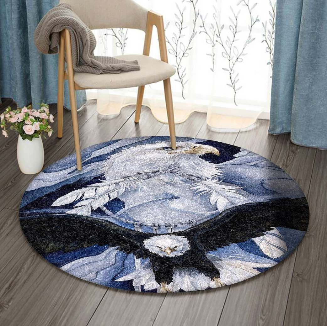 Eagle Dreamcatcher Round Rug Carpet Bedroom Livingroom Home Decor