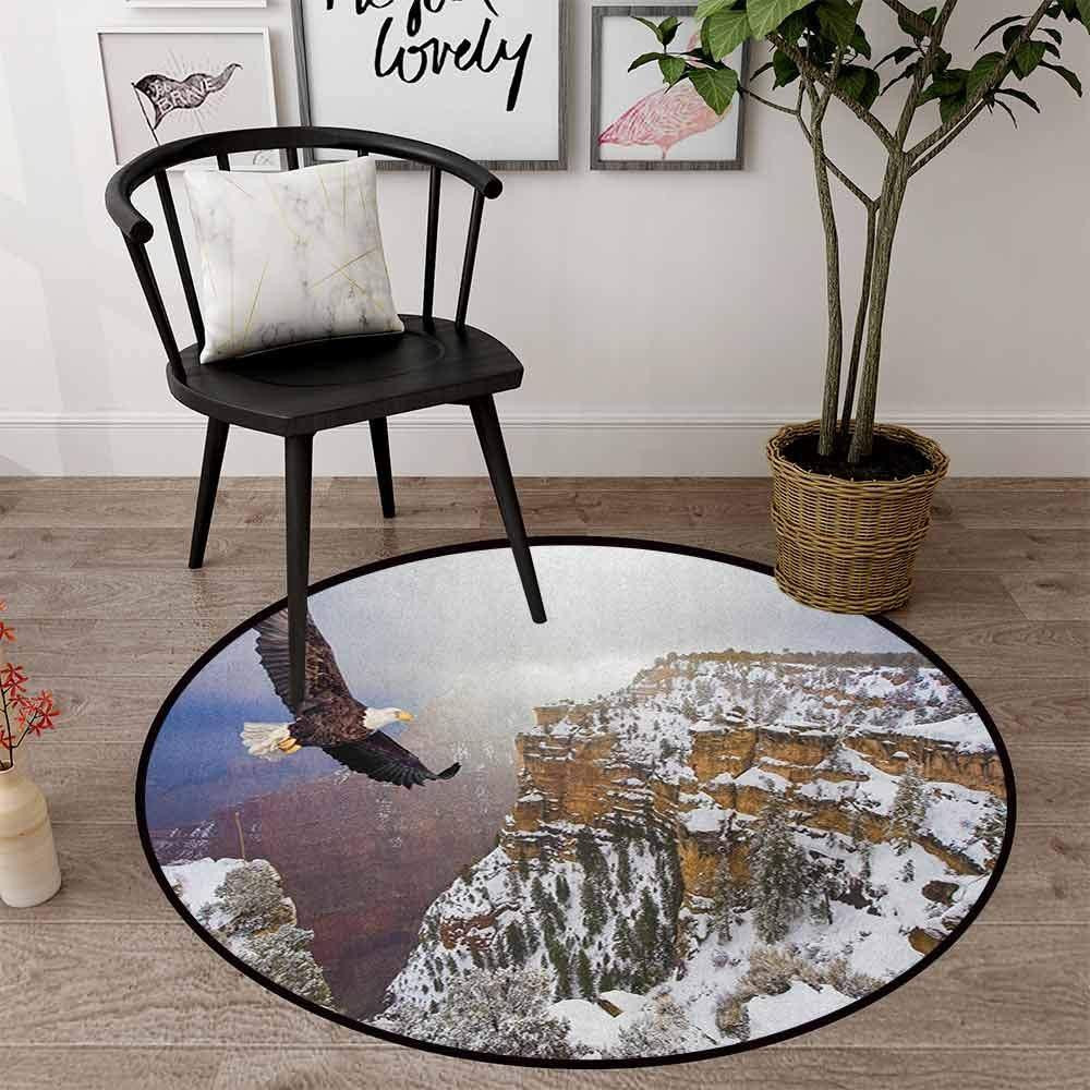 Eagle Flying In The Snow Limited Edition Round Rug Carpet Bedroom Livingroom Home Decor