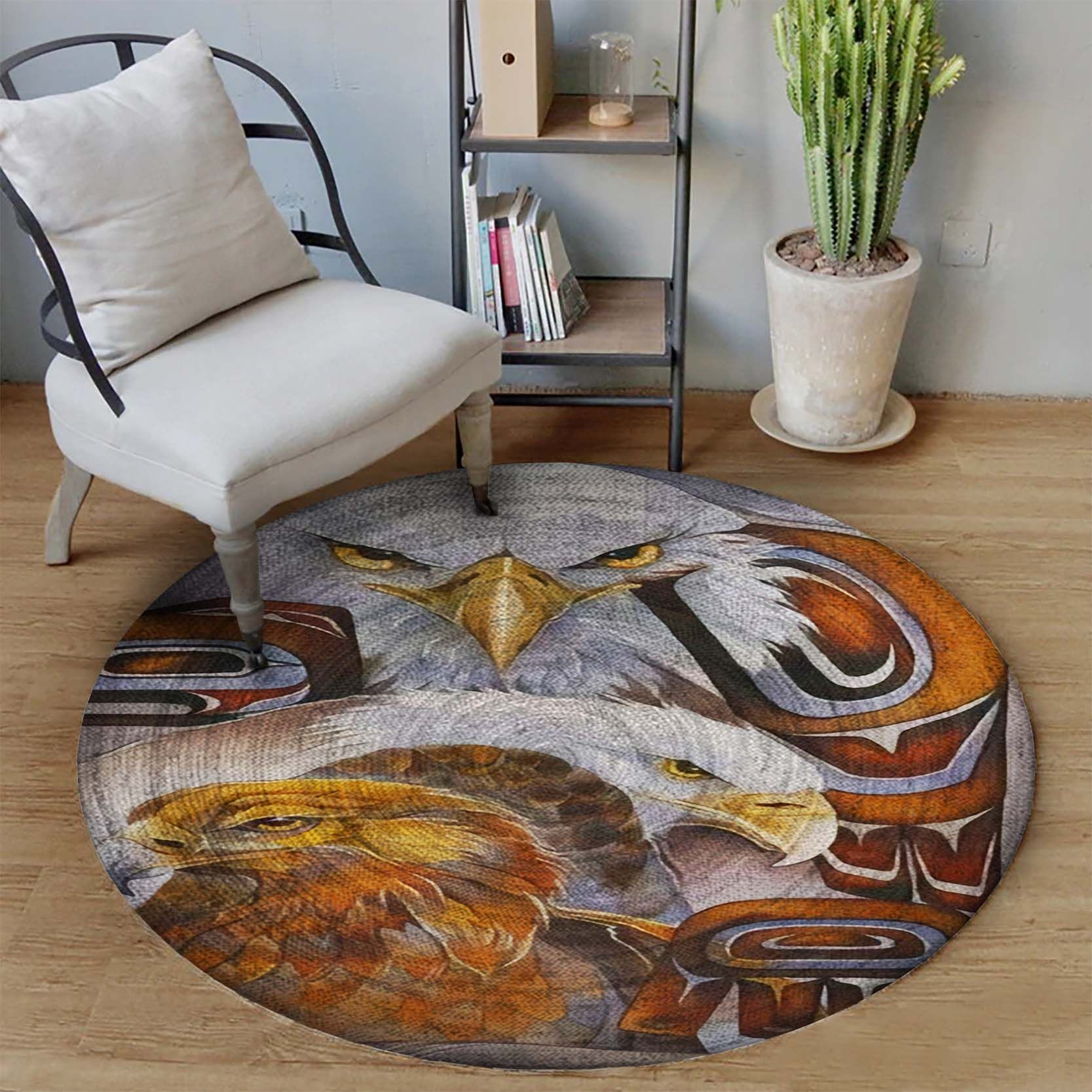 Eagle Limited Edition Round Rug Carpet Bedroom Livingroom Home Decor