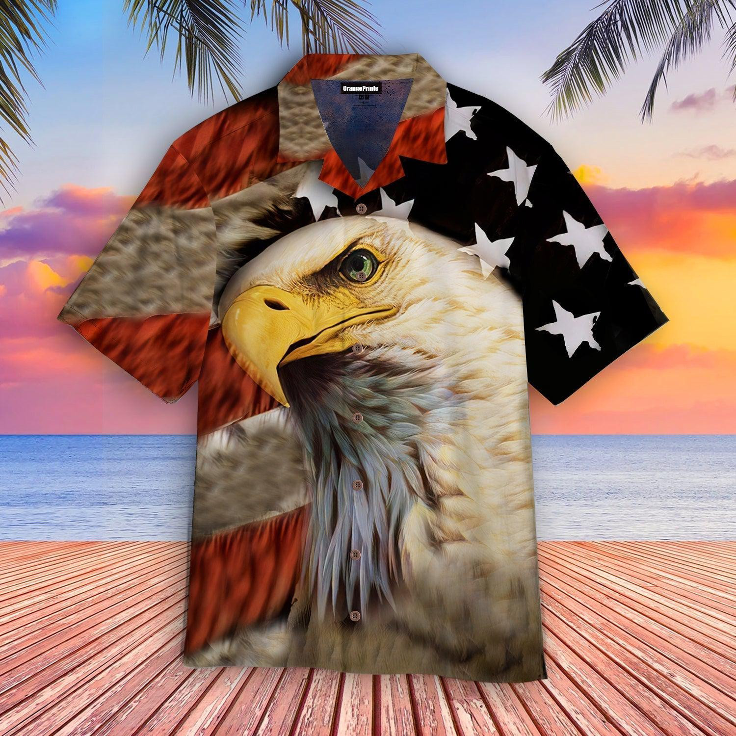 Eagle Patriot American Flag Hawaiian Shirt