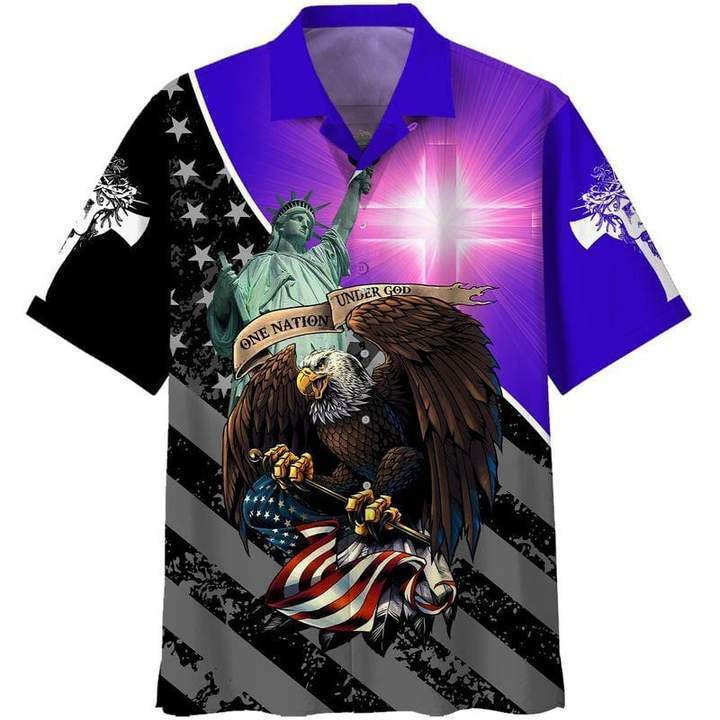 Eagle Patriot Statue Of Liberty Hawaiian Shirt