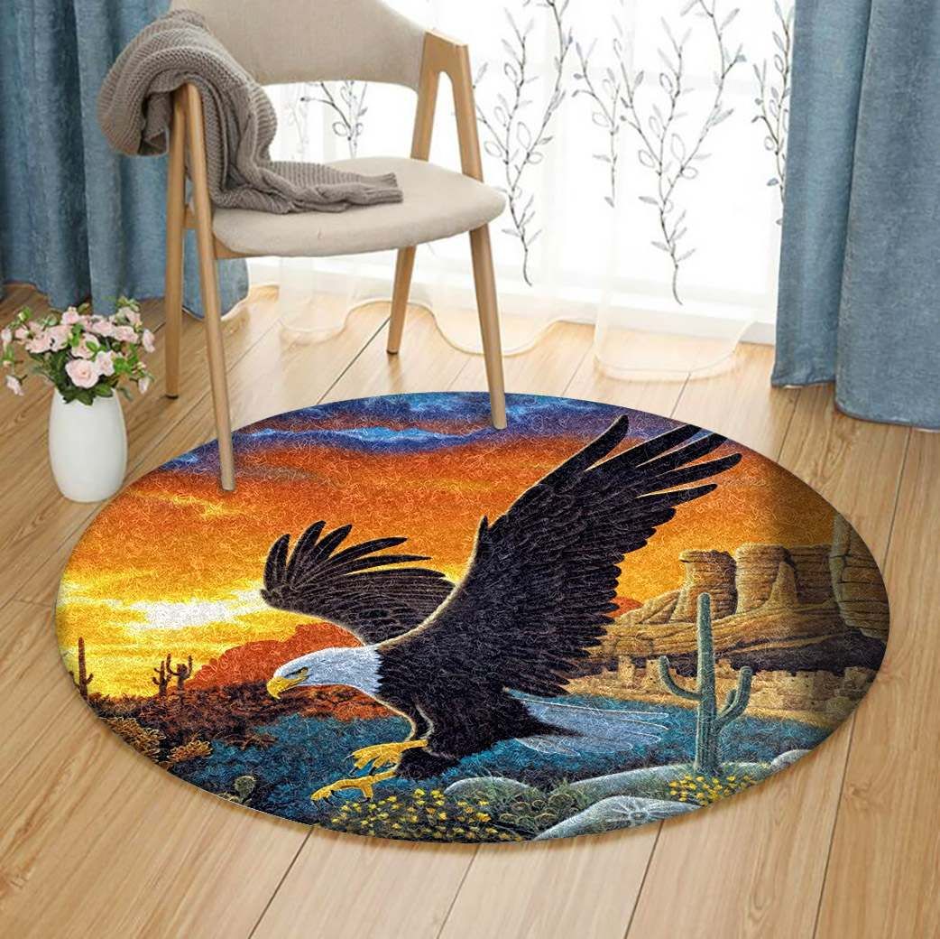 Eagle Round Rug Carpet Bedroom Livingroom Home Decor