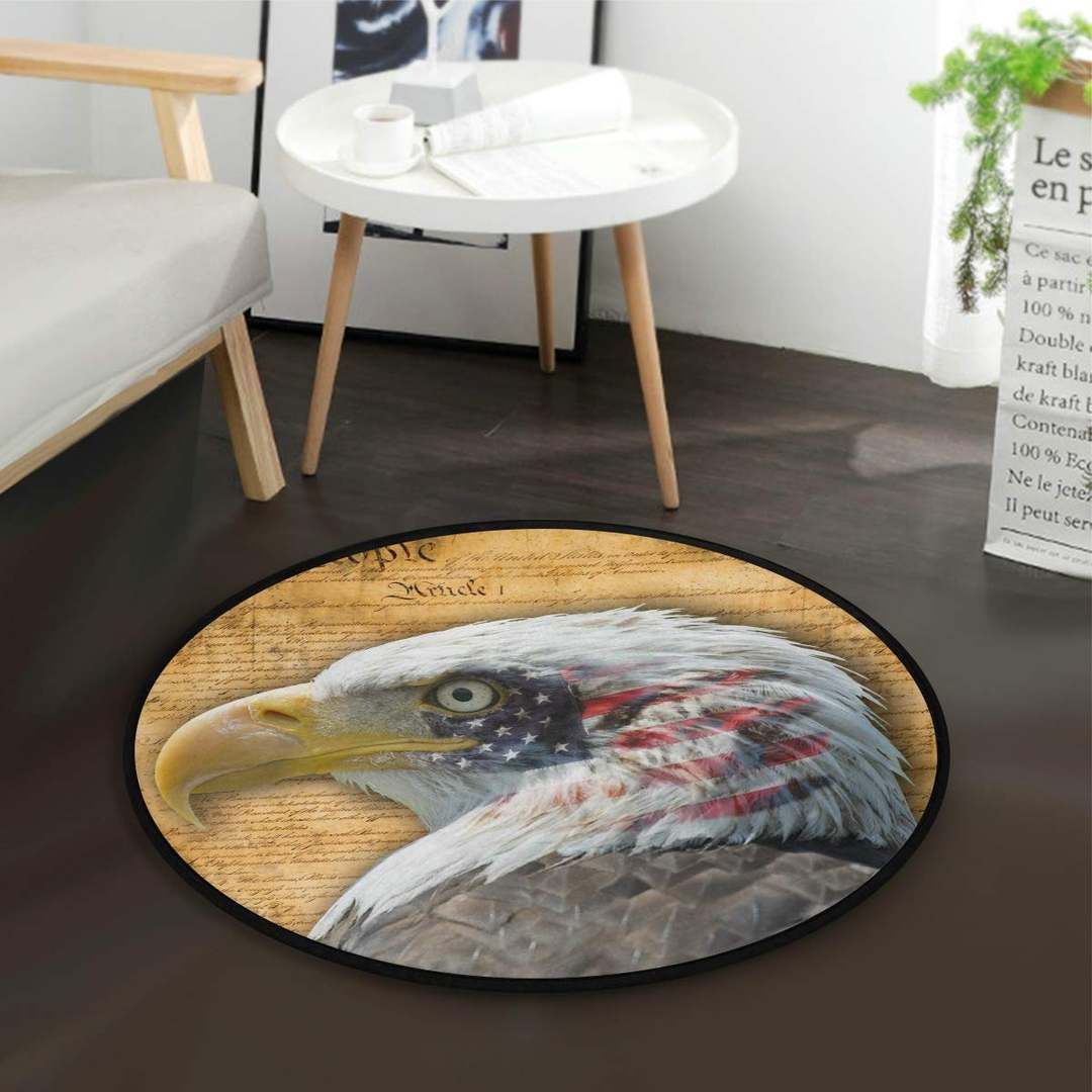 Eagle Round Rug Carpet Bedroom Livingroom Home Decor