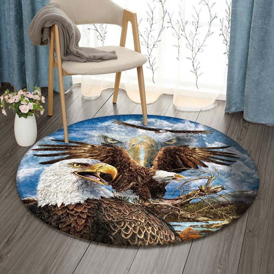 Eagle Round Rug Carpet Bedroom Livingroom Home Decor
