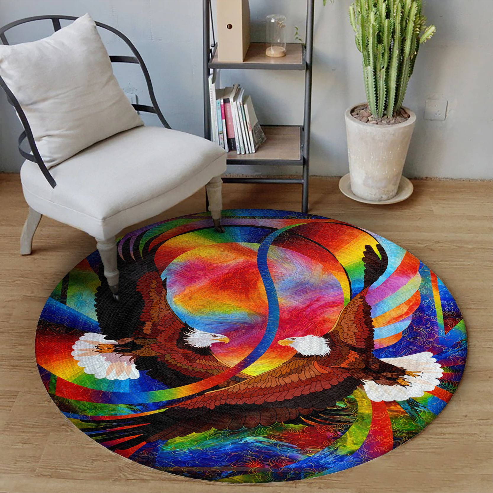 Eagle Round Rug Carpet Bedroom Livingroom Home Decor