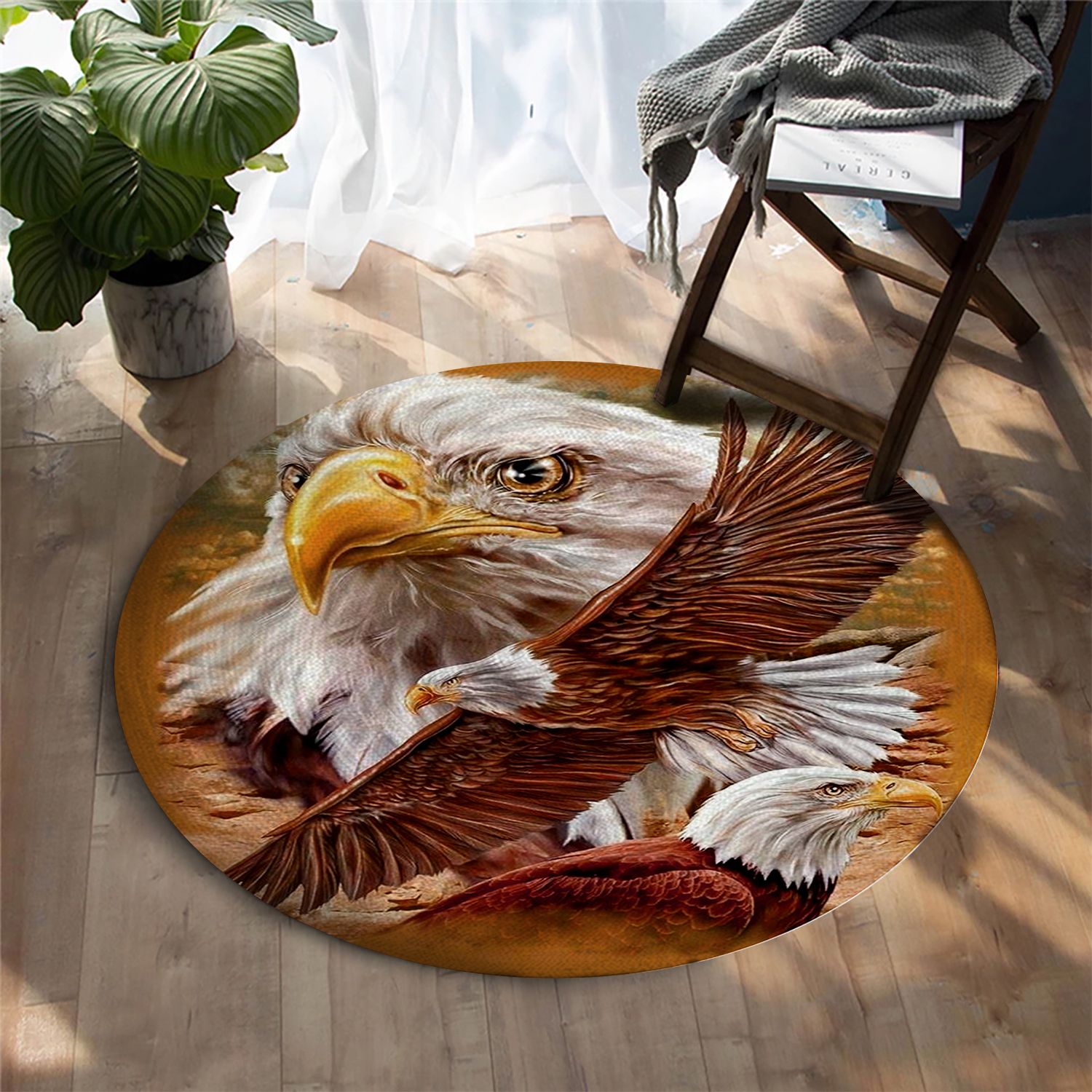 Eagle Round Rug Carpet Bedroom Livingroom Home Decor