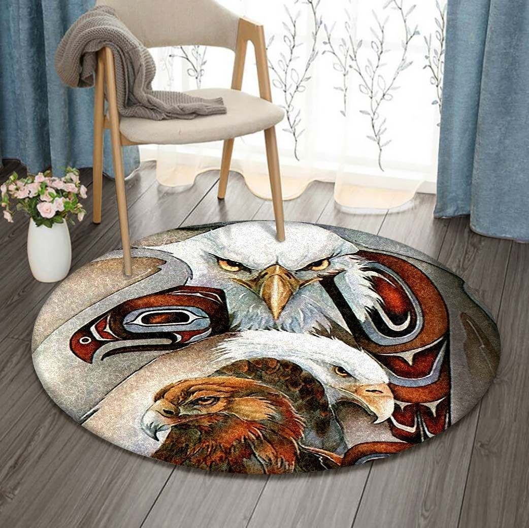 Eagle Round Rug Carpet Bedroom Livingroom Home Decor