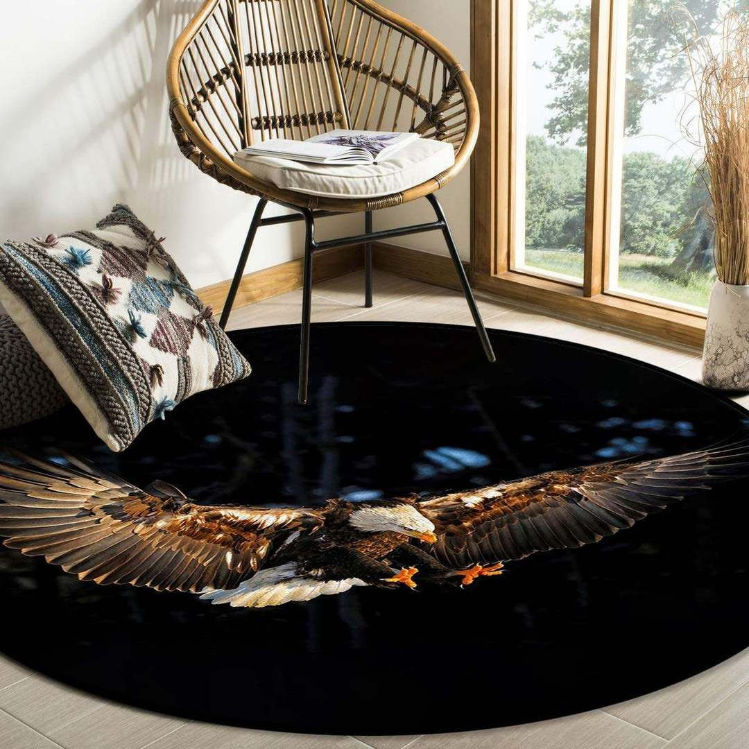 Eagle Round Rug Carpet Bedroom Livingroom Home Decor