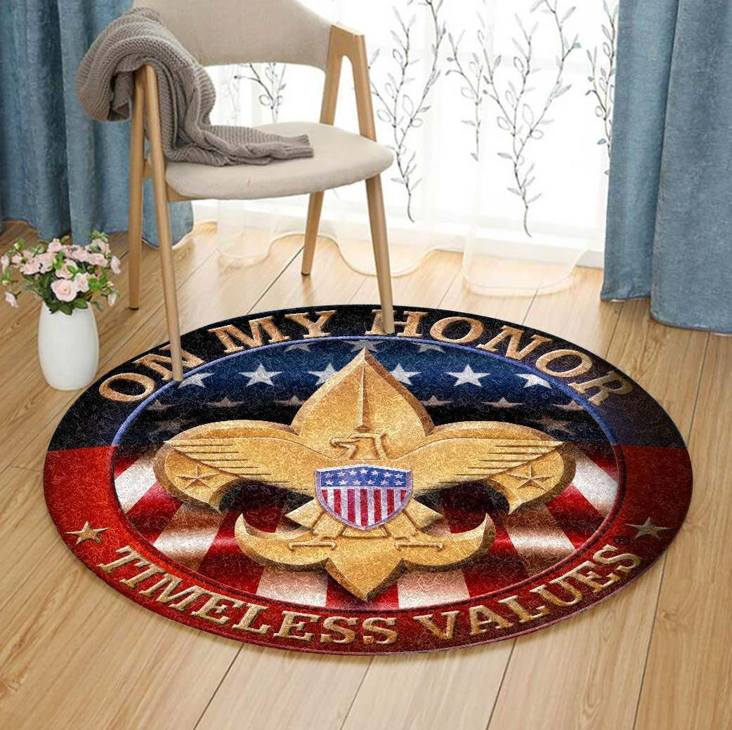 Eagle Scout Round Rug Carpet Bedroom Livingroom Home Decor