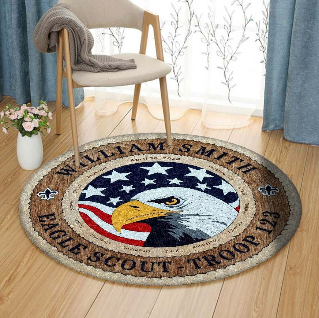 Eagle Scout Round Rug Carpet Bedroom Livingroom Home Decor
