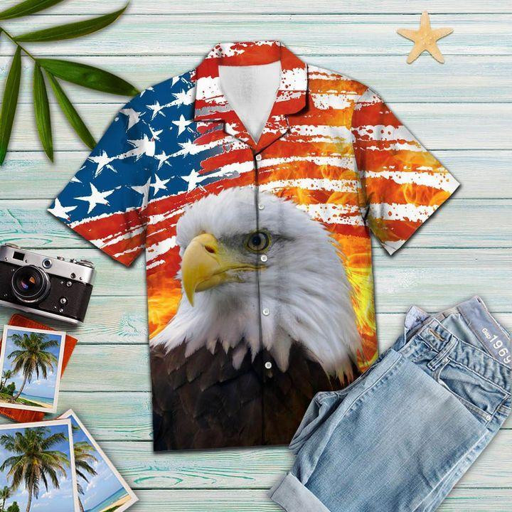 Eagle USA Flag Hawaiian Shirt
