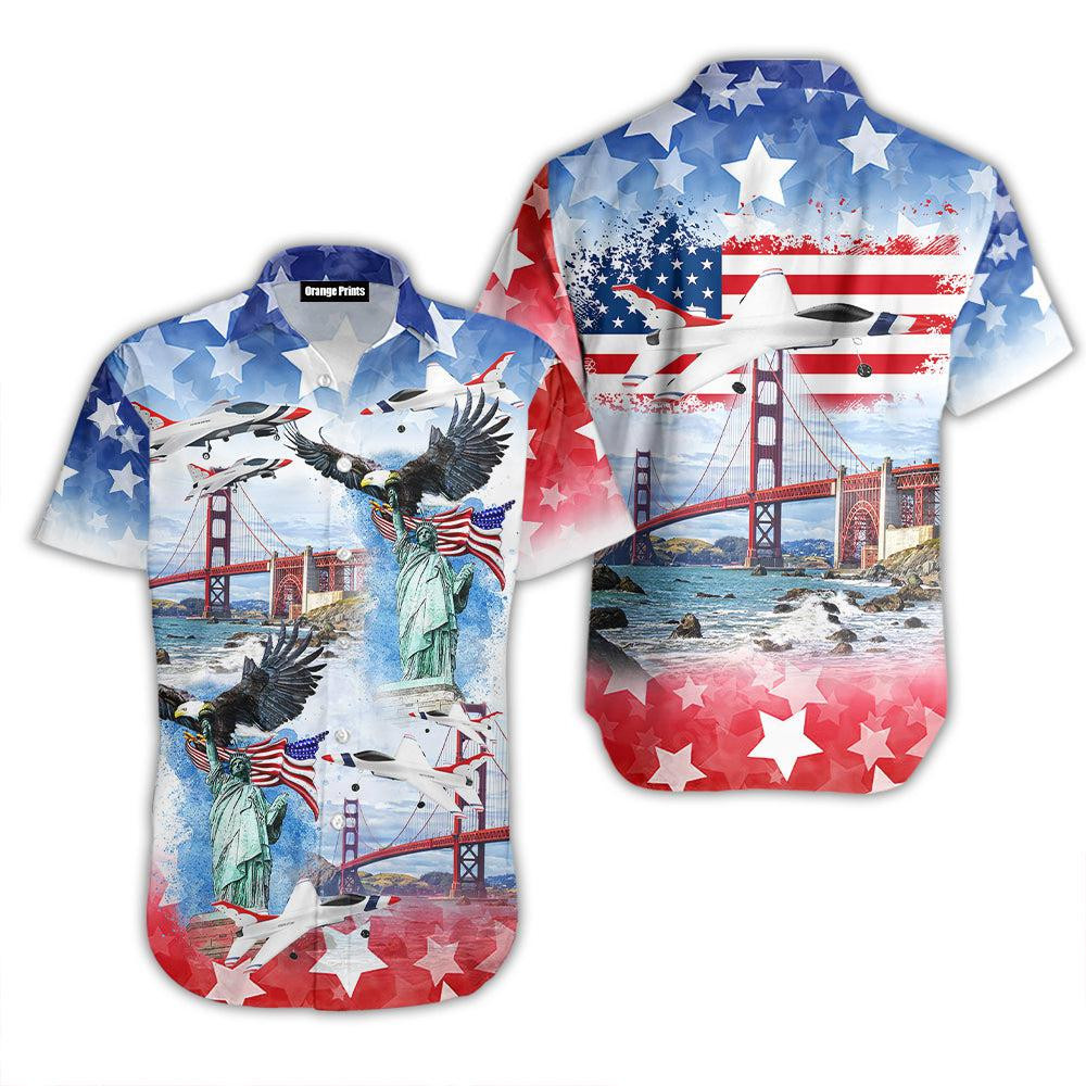 Eagle USAF Air Independence Day Happy The 4th Of July Hawaiian Shirt