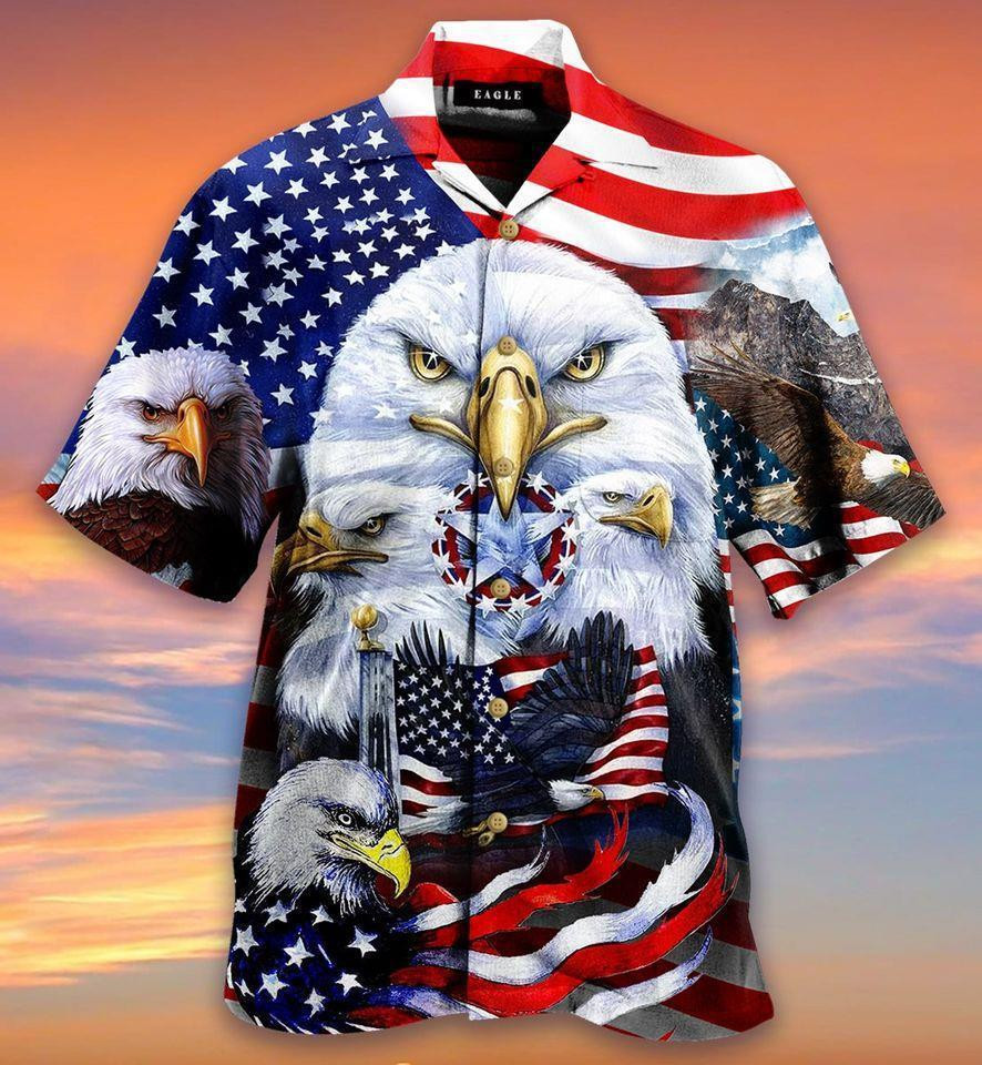 Eagles Patriotism American Sky Hawaiian Shirt