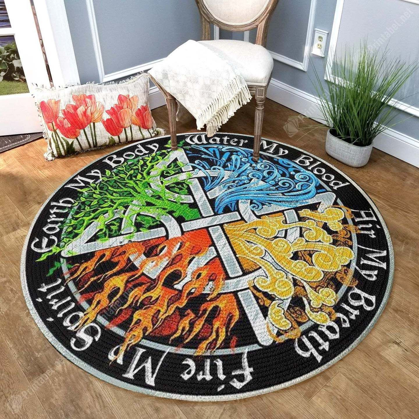 Earth My Body Water My Round Rug Carpet Bedroom Livingroom Home Decor