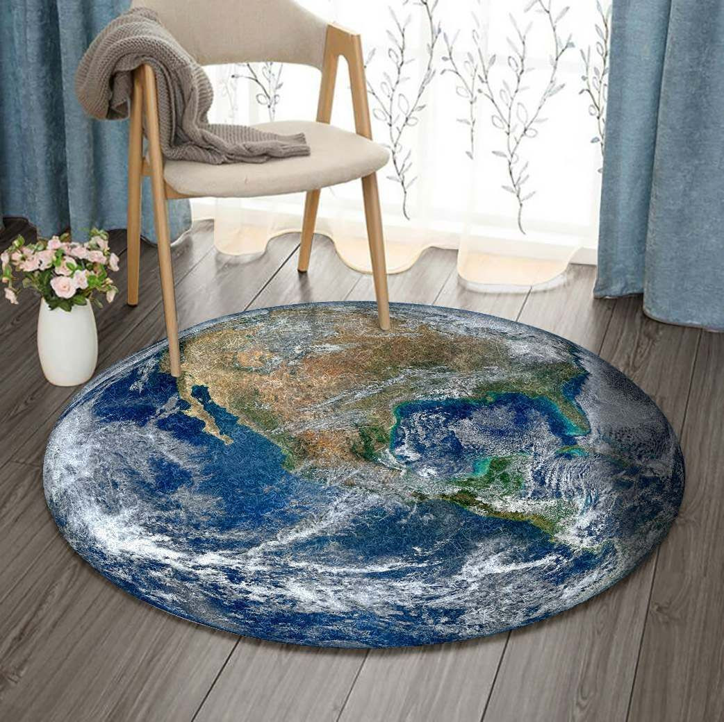 Earth Round Rug Carpet Bedroom Livingroom Home Decor