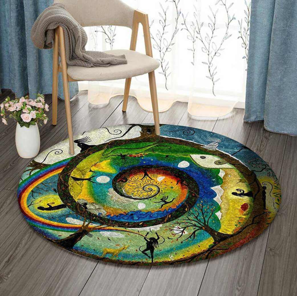 Earth Soul Round Rug Carpet Bedroom Livingroom Home Decor