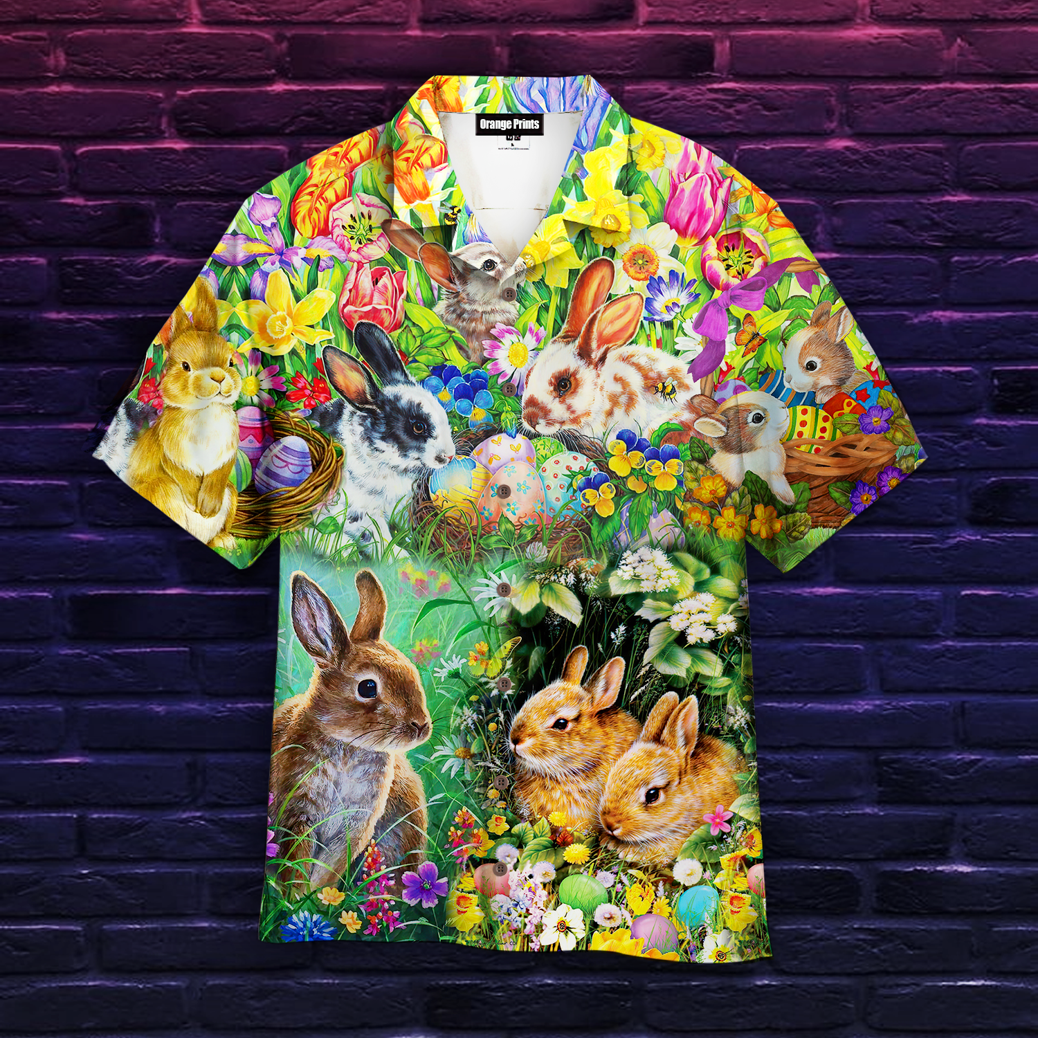 Easter Bunny Floral Hawaiian Shirt