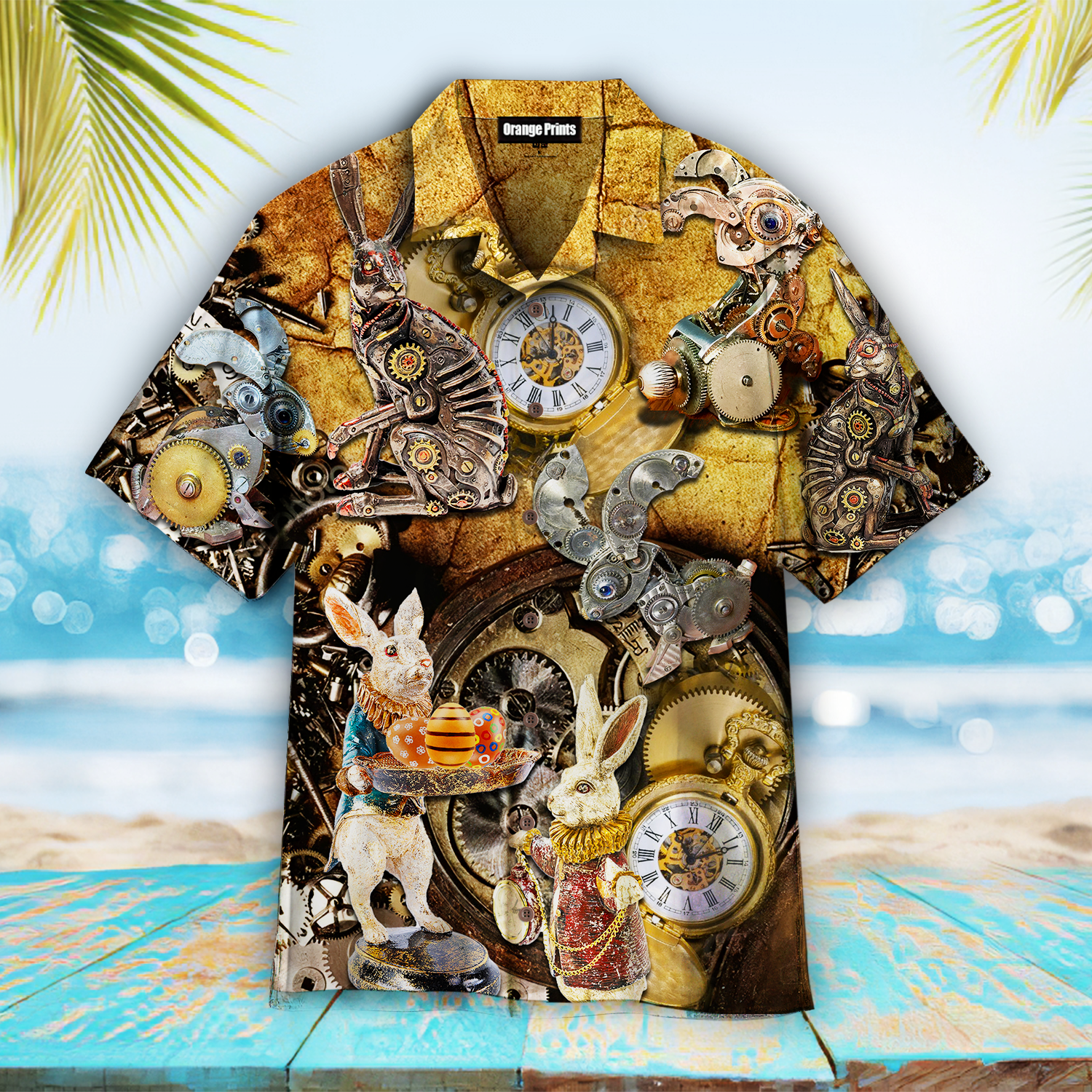 Easter Steampunk Bunny Hawaiian Shirt