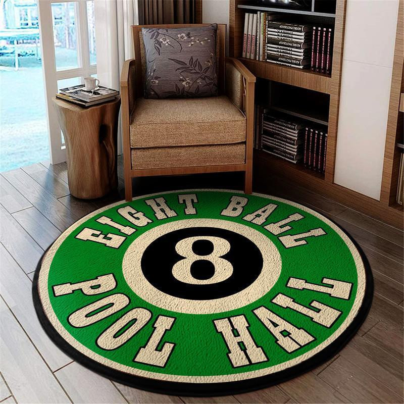 Eight Ball Pool Room Living Room Round Rug Carpet Bedroom Livingroom Home Decor