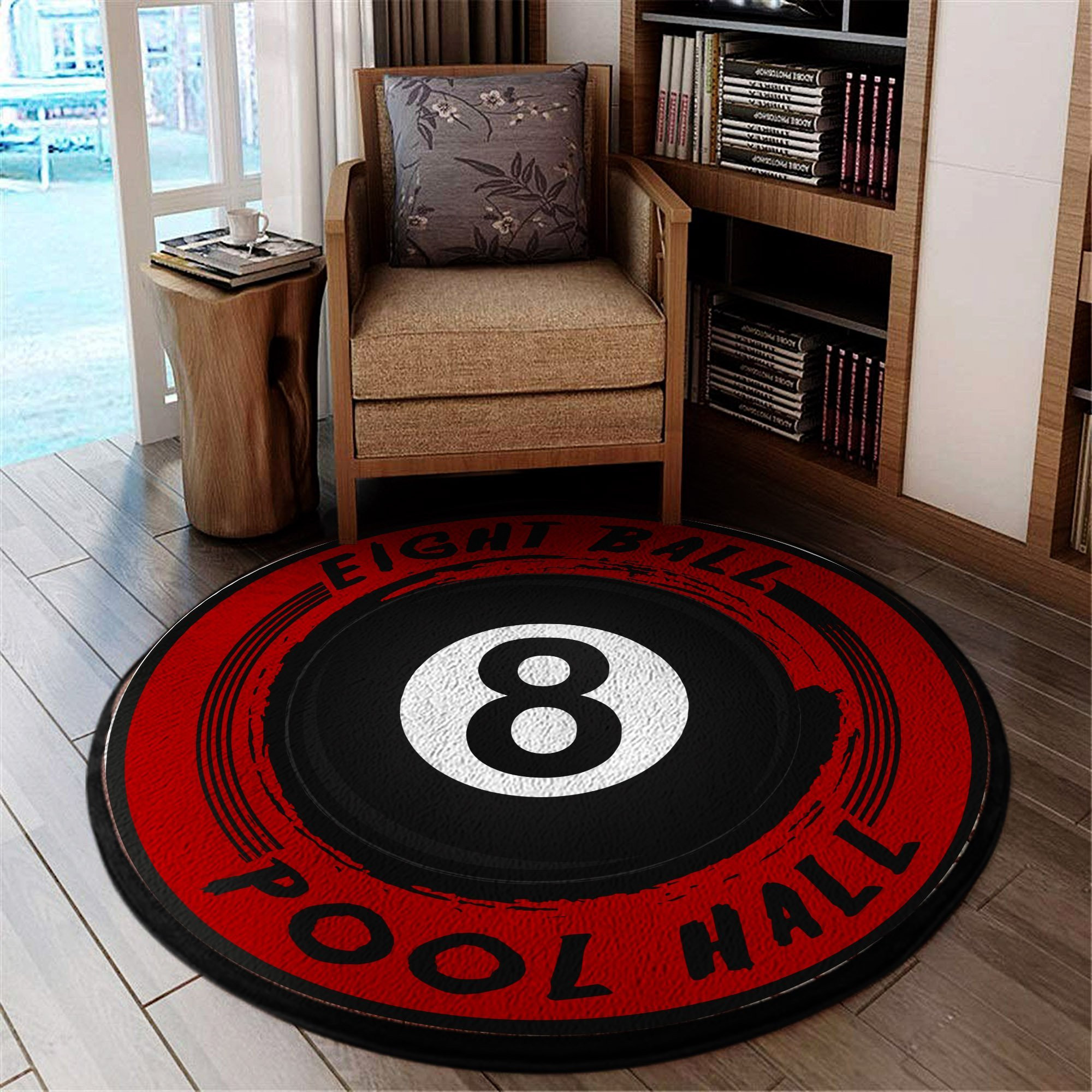 Eight Ball Pool Room Round Rug Carpet Bedroom Livingroom Home Decor