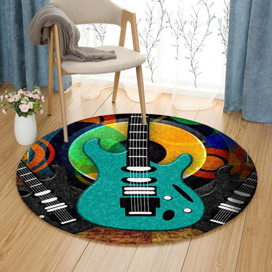 Electric Guitar Round Rug Carpet Bedroom Livingroom Home Decor