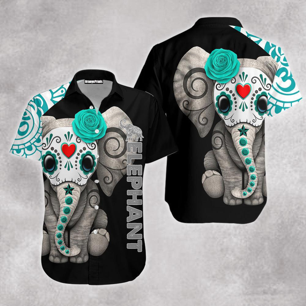 Elephant Flower Hawaiian Shirt
