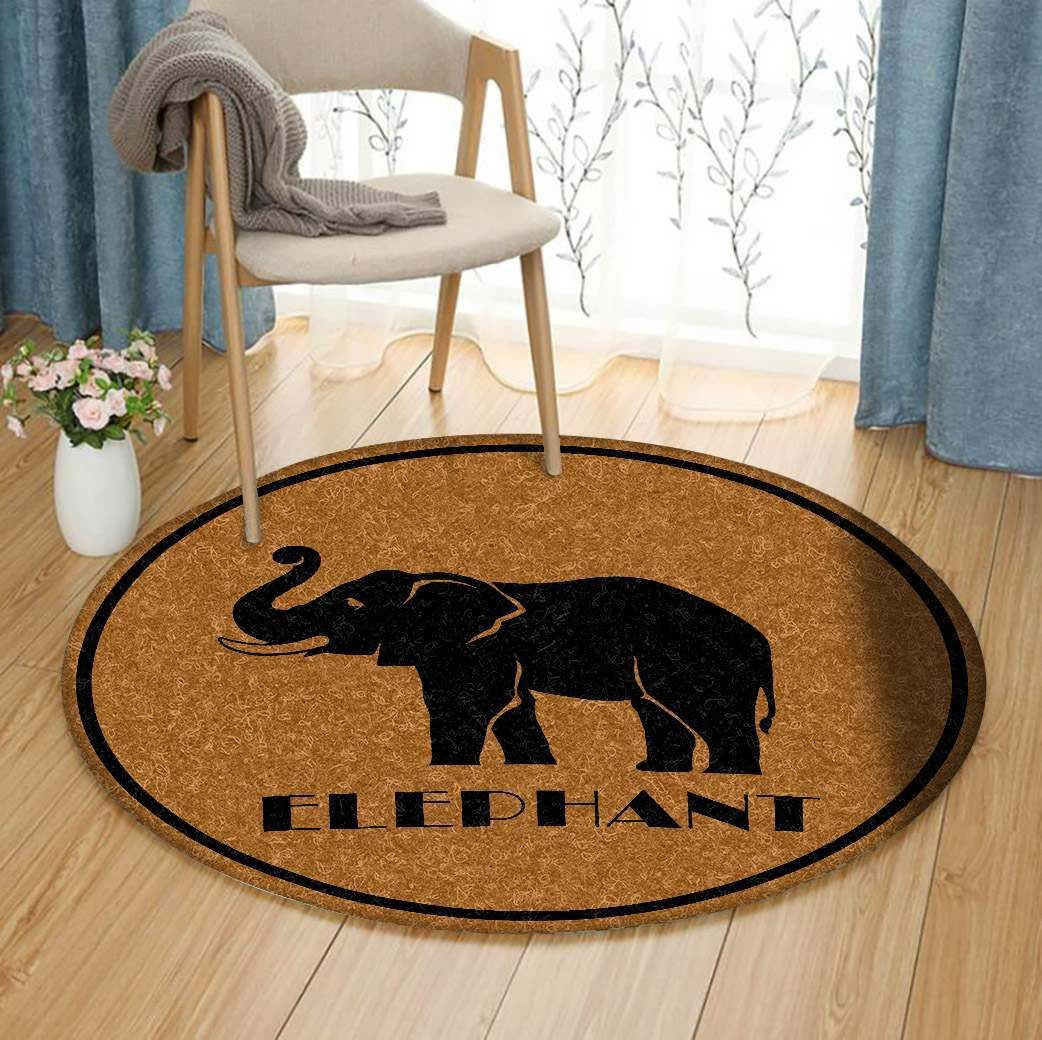 Elephant Round Rug Carpet Bedroom Livingroom Home Decor
