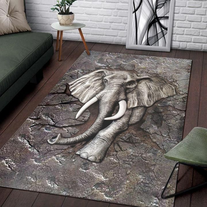 elephant Round Rug Carpet Bedroom Livingroom Home Decor