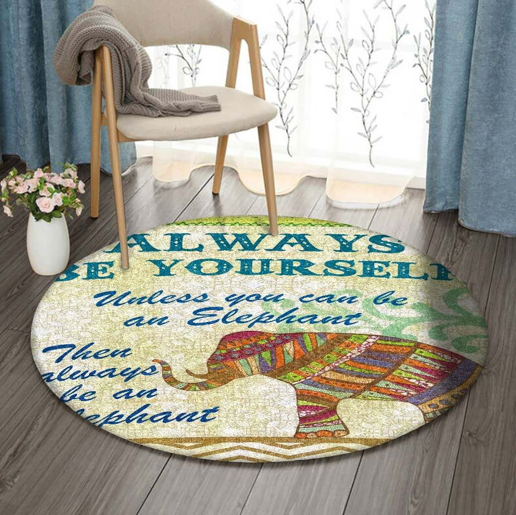 Elephant Round Rug Carpet Bedroom Livingroom Home Decor