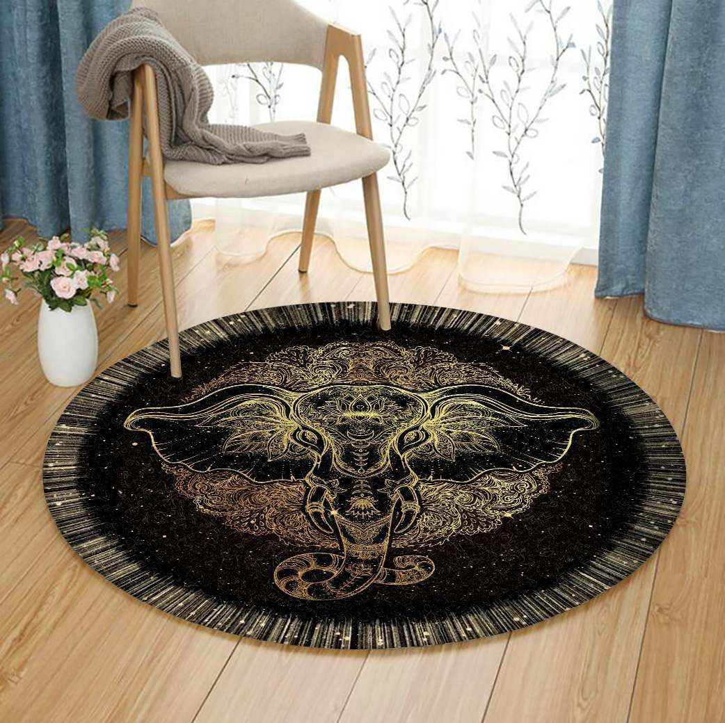 Elephent Round Rug Carpet Bedroom Livingroom Home Decor
