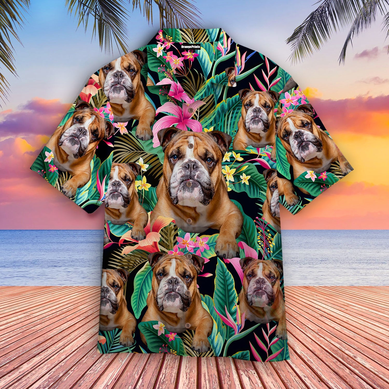 English Bulldog Hawaiian Shirt