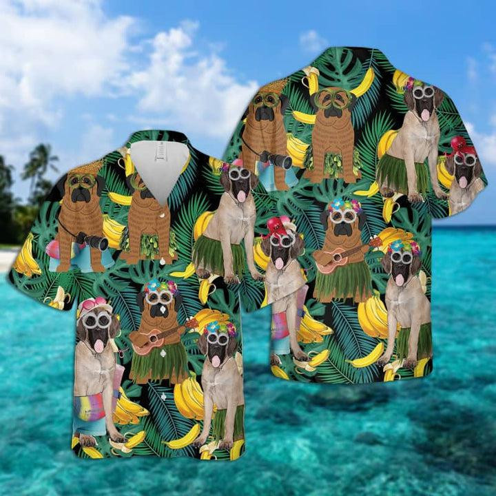 English Mastiff Summer Leaves Hawaiian Shirt